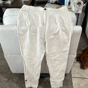 Mango khaki linen pants